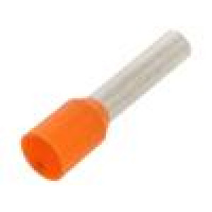 Hrot: trubičkový 4mm2 krimpovací na kabel izolovaná oranžová