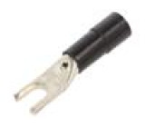 Hrot: vidličková M5 Ø: 5,3mm 10mm2 krimpovací na kabel černá