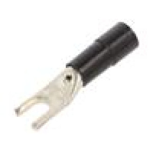 Hrot: vidličková M5 Ø: 5,3mm 10mm2 krimpovací na kabel černá