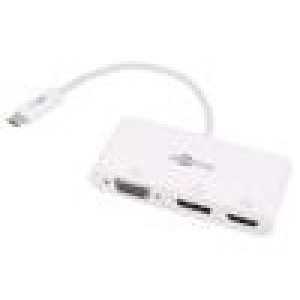 Adaptér DisplayPort 1.2,HDMI 1.4,USB 3.0 0,15m bílá bilá