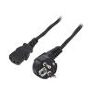 Kabel 3x1mm2 CEE 7/7 (E/F) úhlová vidlice,IEC C13 zásuvka