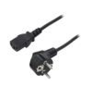 Kabel CEE 7/7 (E/F) úhlová vidlice,IEC C13 zásuvka 1,2m PVC