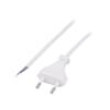 Kabel CEE 7/16 (C) vidlice,vodiče 1,6m bílá PVC 2x0,5mm2