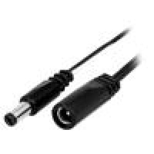 Kabel 2x0,5mm2 DC 5,5/2,1 zástrčka,DC 5,5/2,1 zásuvka přímý