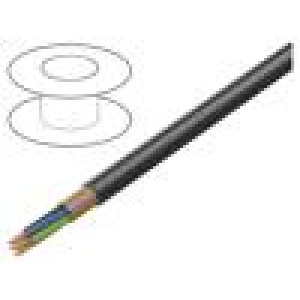 Vodič NYY kulatý drát Cu 5G2,5mm2 PVC černá 0,6/1kV