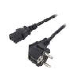 Kabel 3x1mm2 CEE 7/7 (E/F) úhlová vidlice,IEC C13 zásuvka
