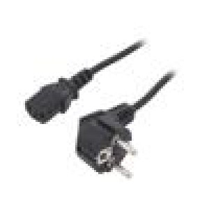 Kabel 3x0,75mm2 CEE 7/7 (E/F) úhlová vidlice,IEC C13 zásuvka