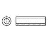 Distanční sloupek 12,7mm válcový hliník Vněj.prům: 6,35mm