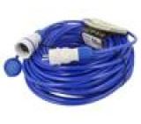 Prodlužovací síťový kabel Zásuvky: 1 PUR modrá 3x1,5mm2 50m