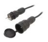 Prodlužovací síťový kabel Zásuvky: 1 guma černá 3x1,5mm2 5m