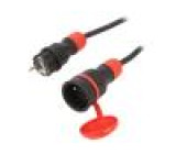 Prodlužovací síťový kabel Zásuvky: 1 guma černá 3x2,5mm2 15m