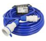 Prodlužovací síťový kabel Zásuvky: 1 PUR modrá 3x2,5mm2 30m