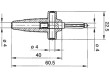 Zástrčka banánek 4mm 30A 60VDC červená 3mΩ 2,5mm2 60,5mm