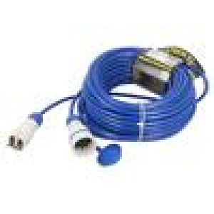 Prodlužovací síťový kabel Zásuvky: 1 PUR modrá 3x1,5mm2 30m