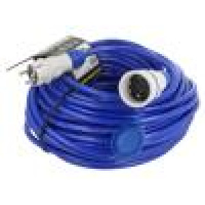 Prodlužovací síťový kabel Zásuvky: 1 PUR modrá 3x2,5mm2 40m