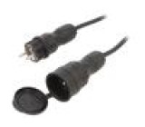 Prodlužovací síťový kabel Zásuvky: 1 guma černá 3x1,5mm2 10m