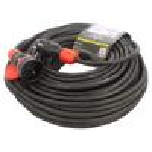 Prodlužovací síťový kabel Zásuvky: 1 guma černá 3x2,5mm2 40m