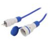 Prodlužovací síťový kabel Zásuvky: 1 PUR modrá 3x2,5mm2 10m