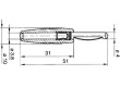 Zástrčka banánek 4mm 30A 60VDC modrá 3mΩ 2,5mm2 51mm