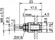 Zásuvka banánek 4mm 32A 60VDC modrá niklovaný povrch 23mm