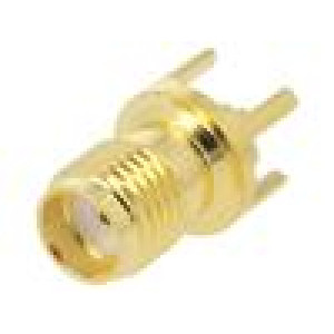 Socket SMA female straight 50Ω THT on PCBs teflon (PTFE)