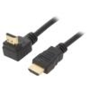 Kabel HDMI 2.0 HDMI vidlice,HDMI zástrčka 90° 1,8m černá