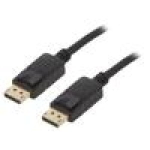 Kabel DisplayPort 1.2,HDCP 1.3 10m černá 28AWG Žíla: Cu