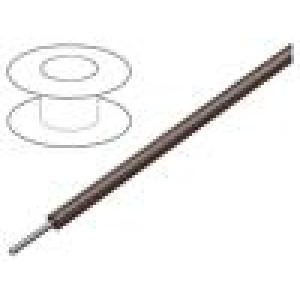 Vodič HookUp Wire Teflon drát Cu 22AWG hnědá PTFE 600V 30,5m