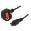 Kabel BS 1363 (G) vidlice,IEC C5 zásuvka 1,8m černá PVC 13A