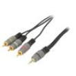 Kabel Jack 3,5mm 4pin vidlice,RCA vidlice x3 1,5m černá