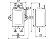 Filtr odrušovací 250VAC 1mH Cx:15nF Cy:2,2nF 6,5A -25-85°C