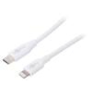 Kabel USB 2.0 vidlice Apple Lightning,USB C vidlice 2m bílá