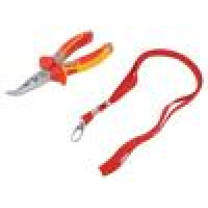 Pliers insulated,curved,telephone 170mm Cut: with side face