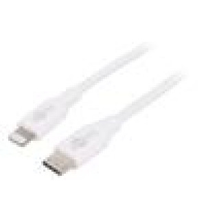 Kabel USB 2.0 vidlice Apple Lightning,USB C vidlice 1m bílá