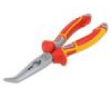 Pliers insulated,curved,telephone 205mm Cut: with side face