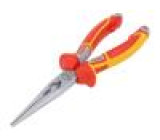Pliers insulated,half-rounded nose,telephone,elongated 205mm
