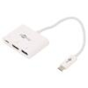 Adaptér HDMI 2.0,USB 3.0 0,15m bilá 60W