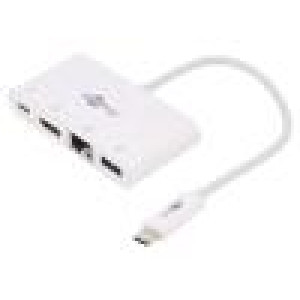 Adaptér HDMI 1.4,USB 3.0 0,15m bílá Podpora: 4K,UHD 2160p