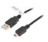 Kabel USB 2.0 USB A vidlice,USB B mini vidlice 1m černá