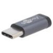 Adaptér OTG,USB 2.0 USB B micro zásuvka,USB C vidlice šedá