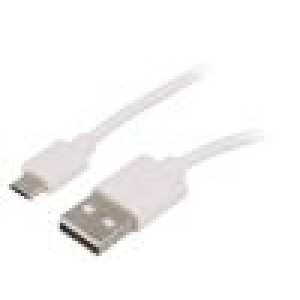 Kabel USB 2.0 USB A vidlice,USB B micro vidlice 1m bílá