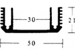 Chladič lisovaný U TO3 černá L:50mm W:50mm H:21mm hliník