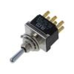 Přepínač páčkový pol: 3 DP4T 6A/250VAC -20÷70°C Páka: kulatá