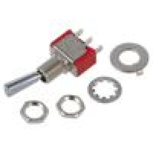 Přepínač páčkový pol: 2 SPDT ON-ON 2A/250VAC 5A/28VDC UL94V-0