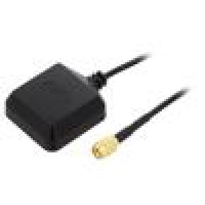 Anténa GPS 3dBi RHCP magnet 50Ω 39x33x14mm SMA -40÷85°C