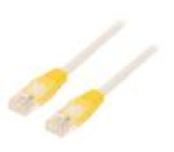 Patch cord U/UTP 5 drát CCA PE bílo-žlutá 10m 26AWG