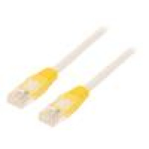 Patch cord U/UTP 5 drát CCA PE bílo-žlutá 10m 26AWG