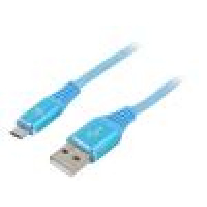 Kabel USB 2.0 USB A vidlice,USB B micro vidlice zlacený 2m