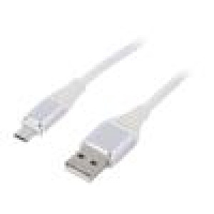 Kabel USB 2.0 USB A vidlice,USB B micro vidlice zlacený 1m