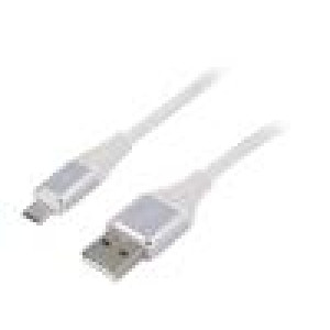 Kabel USB 2.0 USB A vidlice,USB B micro vidlice zlacený 2m